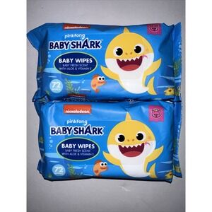 Nickelodeon Baby Shark Hypoallergenic Baby Wipes W/ Aloe & Vitamin E (144 Wipes)